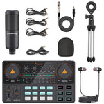 Load image into Gallery viewer, All-In-One Sound Card Podcaster Microphone Mixer Kit, Best sound effects &amp; music for creators
