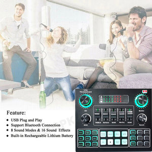 Full Set Podcaster kit with Condenser Microphone + Mixer Sound Card Live Broadcast, Best sound effects & music for creators