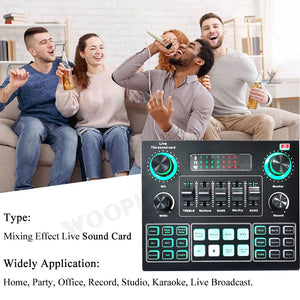 Full Set Podcaster kit with Condenser Microphone + Mixer Sound Card Live Broadcast, Best sound effects & music for creators