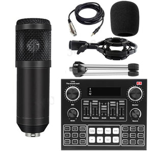 Full Set Podcaster kit with Condenser Microphone + Mixer Sound Card Live Broadcast, Best sound effects & music for creators