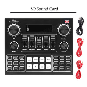 Full Set Podcaster kit with Condenser Microphone + Mixer Sound Card Live Broadcast, Best sound effects & music for creators