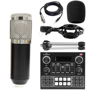 Full Set Podcaster kit with Condenser Microphone + Mixer Sound Card Live Broadcast, Best sound effects & music for creators