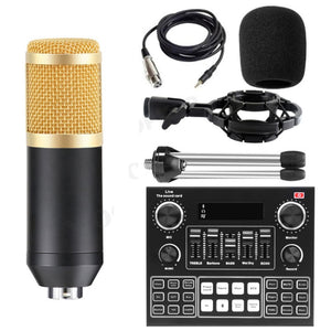 Full Set Podcaster kit with Condenser Microphone + Mixer Sound Card Live Broadcast, Best sound effects & music for creators